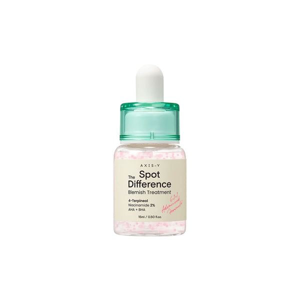 AXIS-Y Spot The Difference Blemish Treatment: A fast-acting gel treatment for acne-prone and sensitive skin that targets blemishes and redness, helping to clear spots and soothe irritation