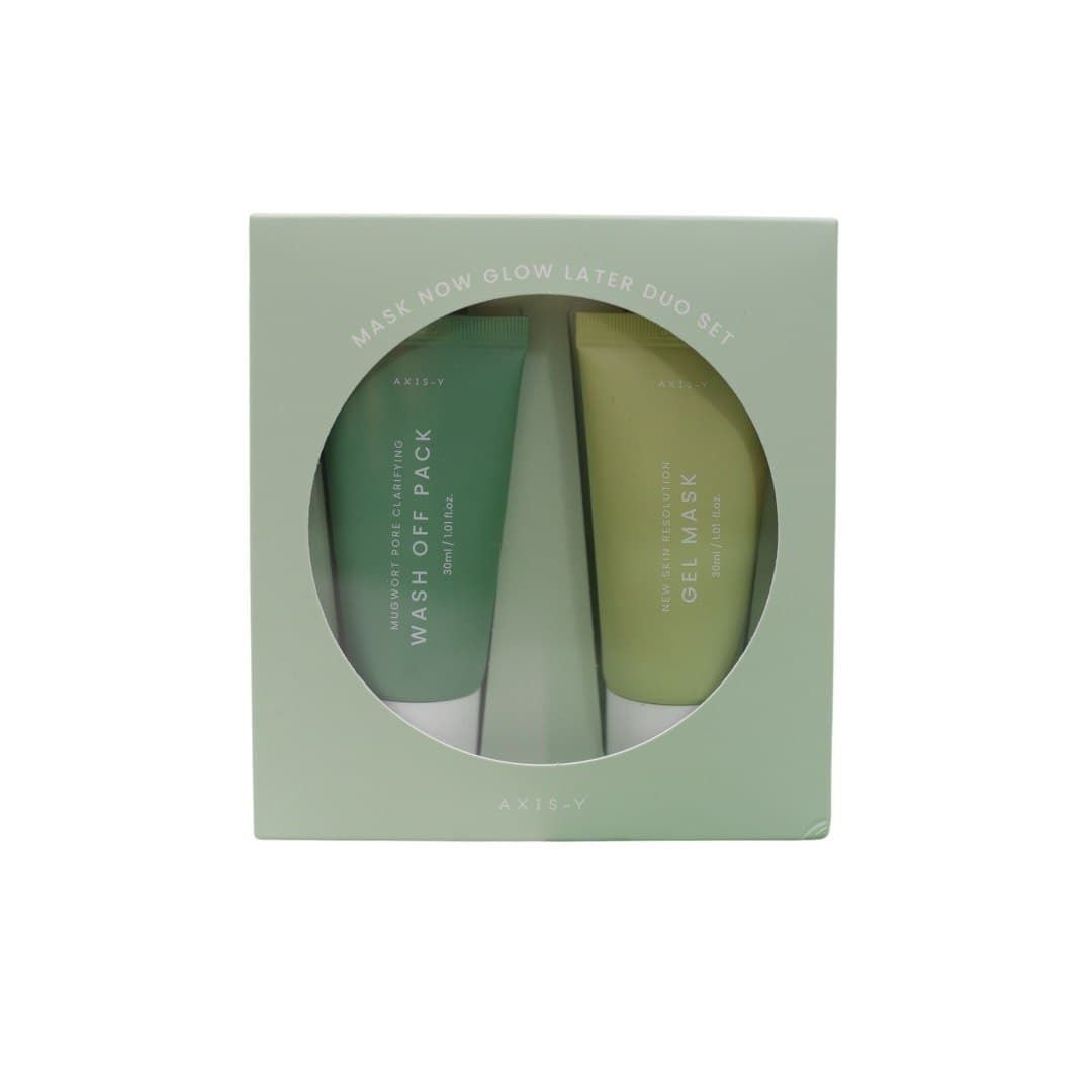 Top-Selling Calming Mask Set: Includes Mugwort Pore Clarifying Wash Off Pack for pore-clearing and New Skin Resolution Gel Mask for cooling and soothing the skin