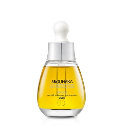 MIGUHARA Ultra Whitening Ampoule Origin – A brightening ampoule that helps even skin tone, reduce dark spots, and hydrate the skin with ingredients like niacinamide and chamomile flower extract.