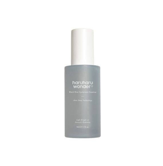 Haruharu Wonder Black Rice Hyaluronic Essence with black rice and hyaluronic acid for deep hydration and brightening