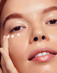 Applying Laneige Water Bank Blue Hyaluronic Eye Cream – Gently dab a small amount around the eye area using your ring finger for smooth, hydrated skin.