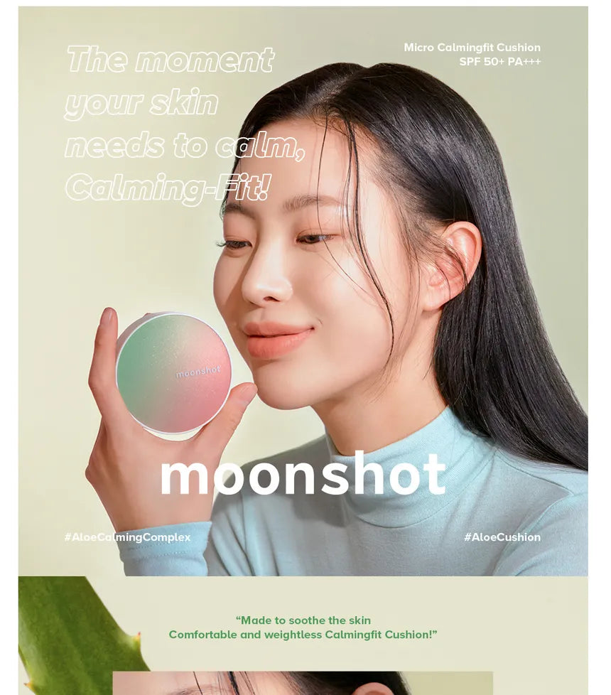 Moonshot Micro Calming Fit Cushion shades – Available in three shades: Pink Ivory (