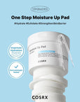 COSRX One Step Moisture Up Pad – Hydrating, exfoliating pads with Alaskan Glacier Water for smooth, refreshed skin