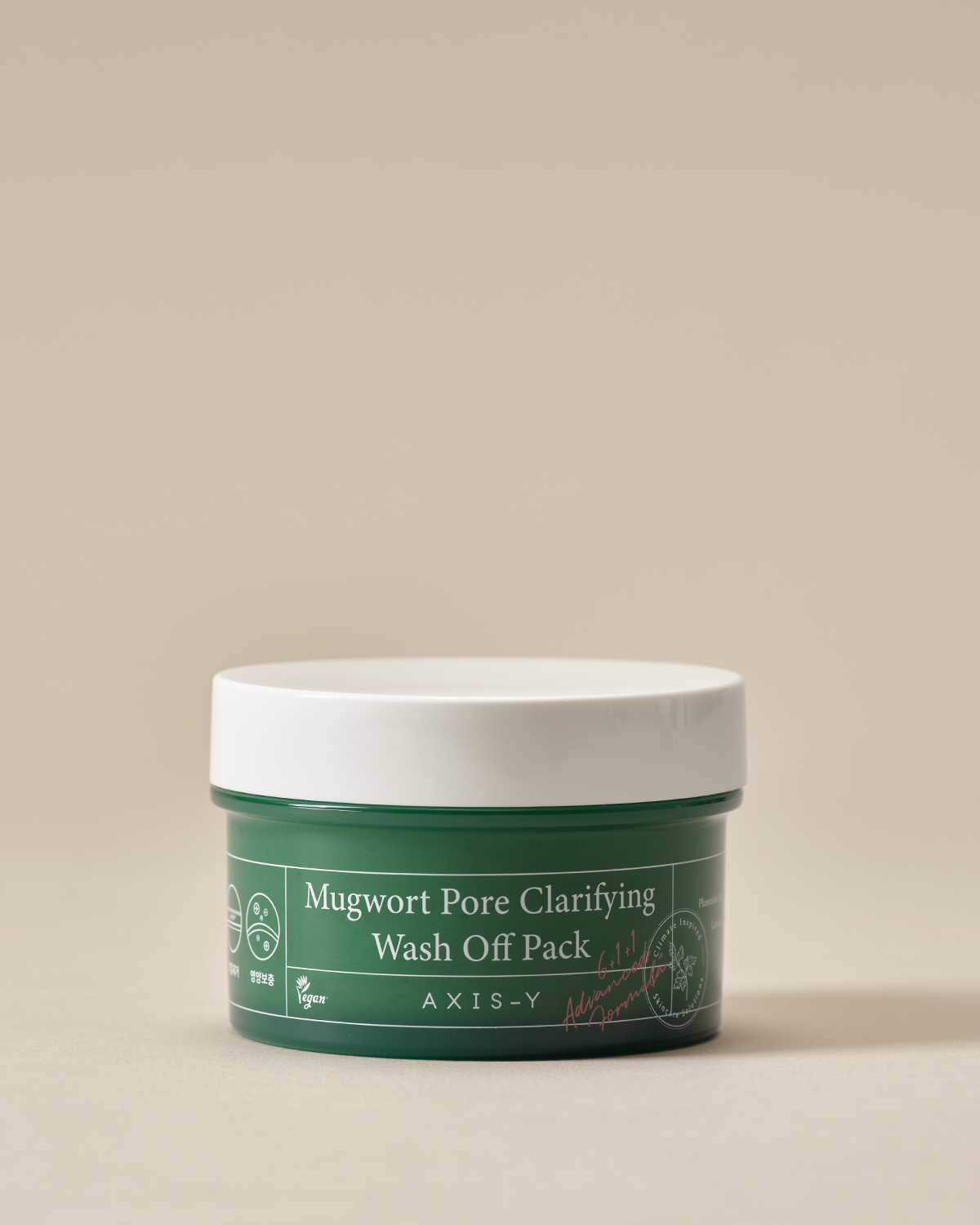 AXIS-Y Mugwort Pore Clarifying Wash Off Pack in use: Relaxing self-care treatment targeting irritated skin, clogged pores, and excess oil, ideal for maskne and sensitive skin