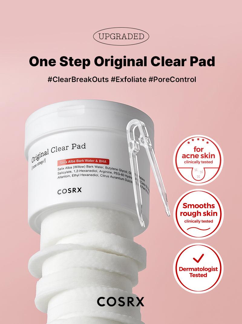 COSRX One Step Original Clear Pad – Pre-soaked toner pads to fight breakouts, reduce blemishes, and exfoliate skin
