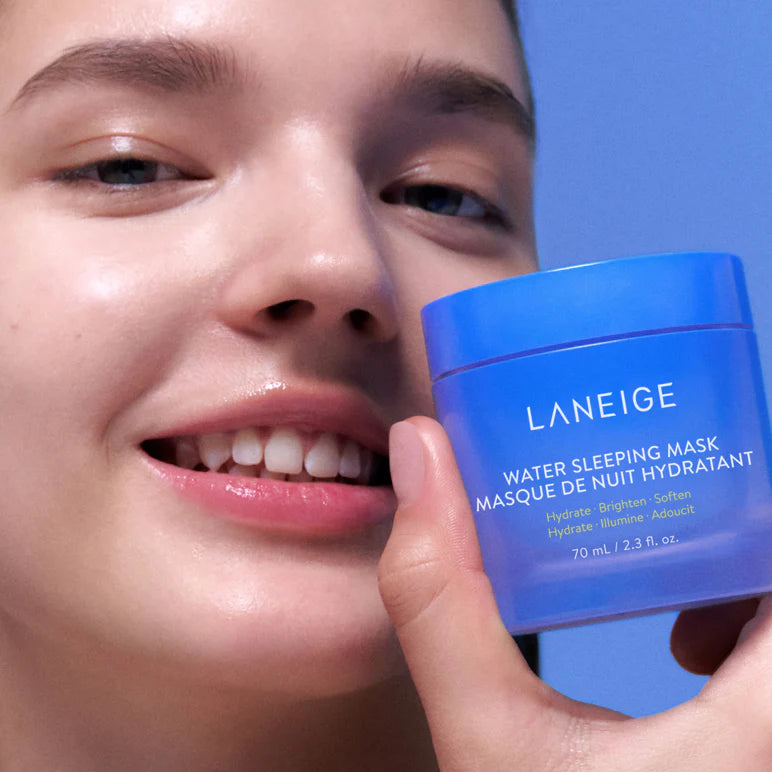 Laneige Water Sleeping Mask – Hyaluronic Acid and Squalane work together to keep your skin deeply moisturized and plump while you sleep.