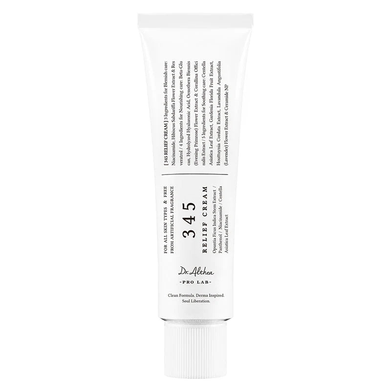 Dr. Althea 345 Relief Cream – lightweight gel-cream for soothing, hydrating, and healing dry, sensitive, and post-acne skin