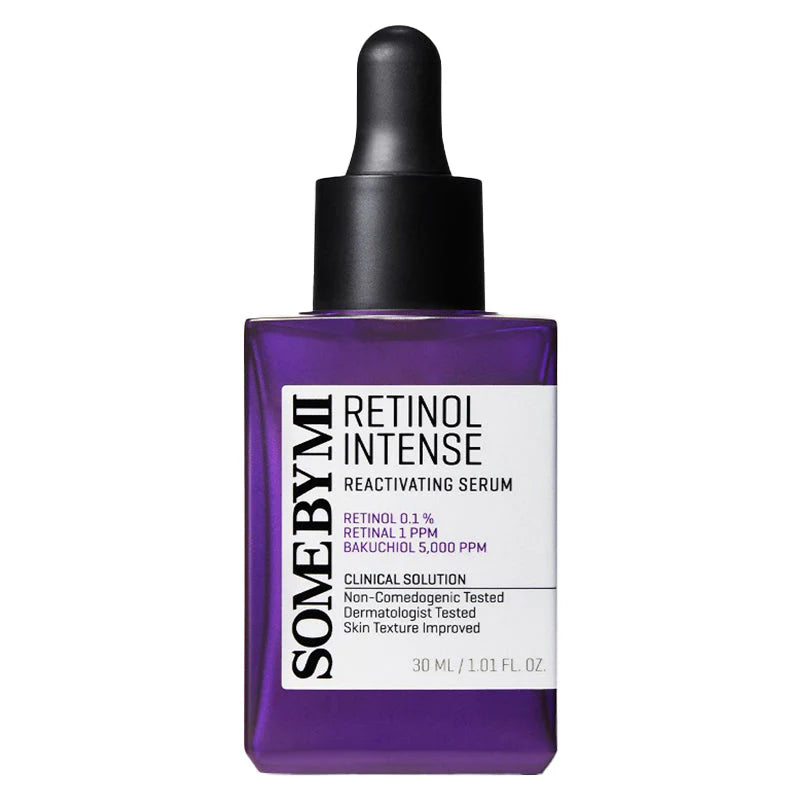 Some By Mi Retinol Intense Reactivating Serum – A lightweight anti-aging serum with Retinol, Retinal, and Bakuchiol to reduce wrinkles and brighten skin, perfect for sensitive skin.