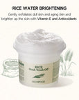 Skinfood Rice Mask Wash Off – Key ingredients: Rice Bran Water, Glycerin, and Vitamin E to nourish, hydrate, and brighten the skin.