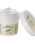 Close-up of Skinfood Rice Mask Wash Off – Creamy mask with soft granules for gentle exfoliation and a glowing complexion.