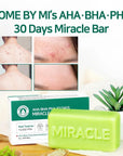 Some By Mi AHA BHA PHA 30 Days Miracle Cleansing Bar – Visible improvement in acne reduction, skin brightness, and smoother texture over 30 days.