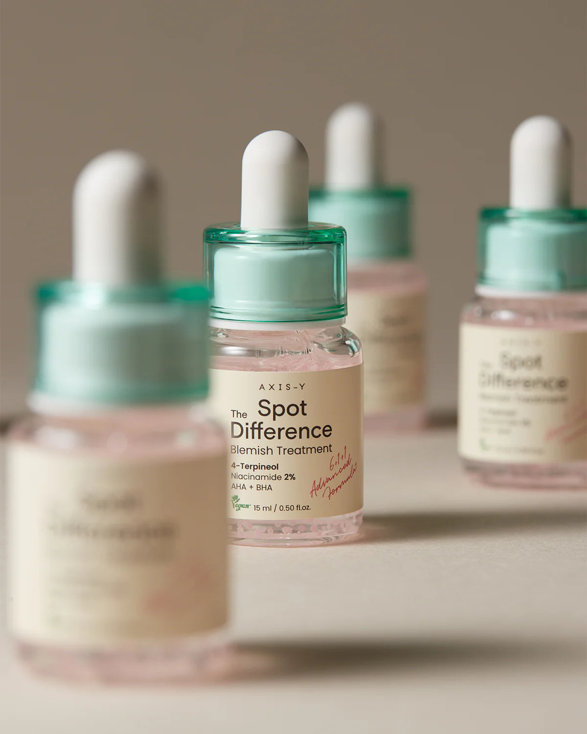 Before and after using AXIS-Y Spot The Difference Blemish Treatment: Noticeably clearer skin after consistent use, with reduced redness and blemishes