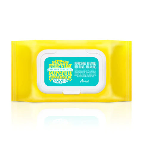Ariul Stress Relieving Purefull Cleansing Tissue Plus with natural fruit and vegetable extracts for gentle makeup removal