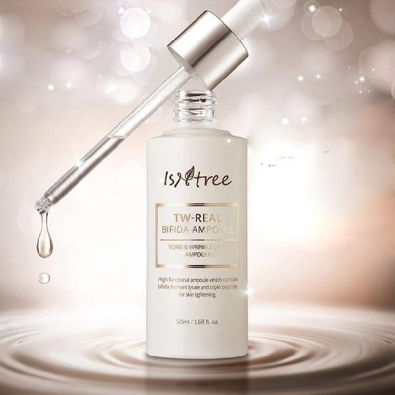 Close-up of Isntree TW-Real Bifida Ampoule’s light, smooth texture, ideal for firming and moisturizing skin