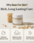 Key ingredients of Mixsoon Bean Cream – Featuring fermented bean extract, Korean pear, pomegranate, barley, and peony root extract, all working to nourish and brighten the skin.