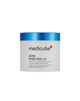 Medicube Zero Pore Pad – A jar of pore-refining pads designed to minimize enlarged pores and balance excess sebum, infused with BHA (Salicylic Acid) and AHA for exfoliation and clearer skin.