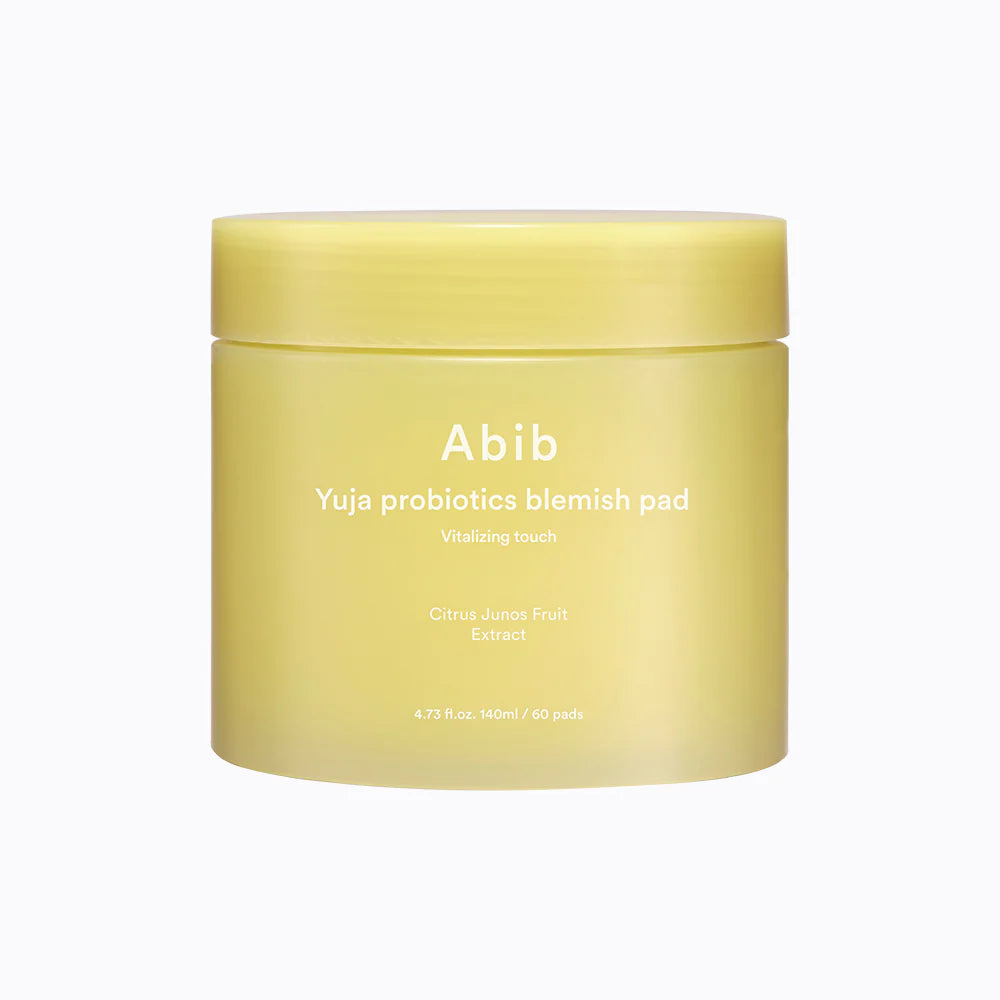 Abib Yuja Probiotics Blemish Pad – brightening and hydrating pads with Yuja extract and probiotics for clear skin