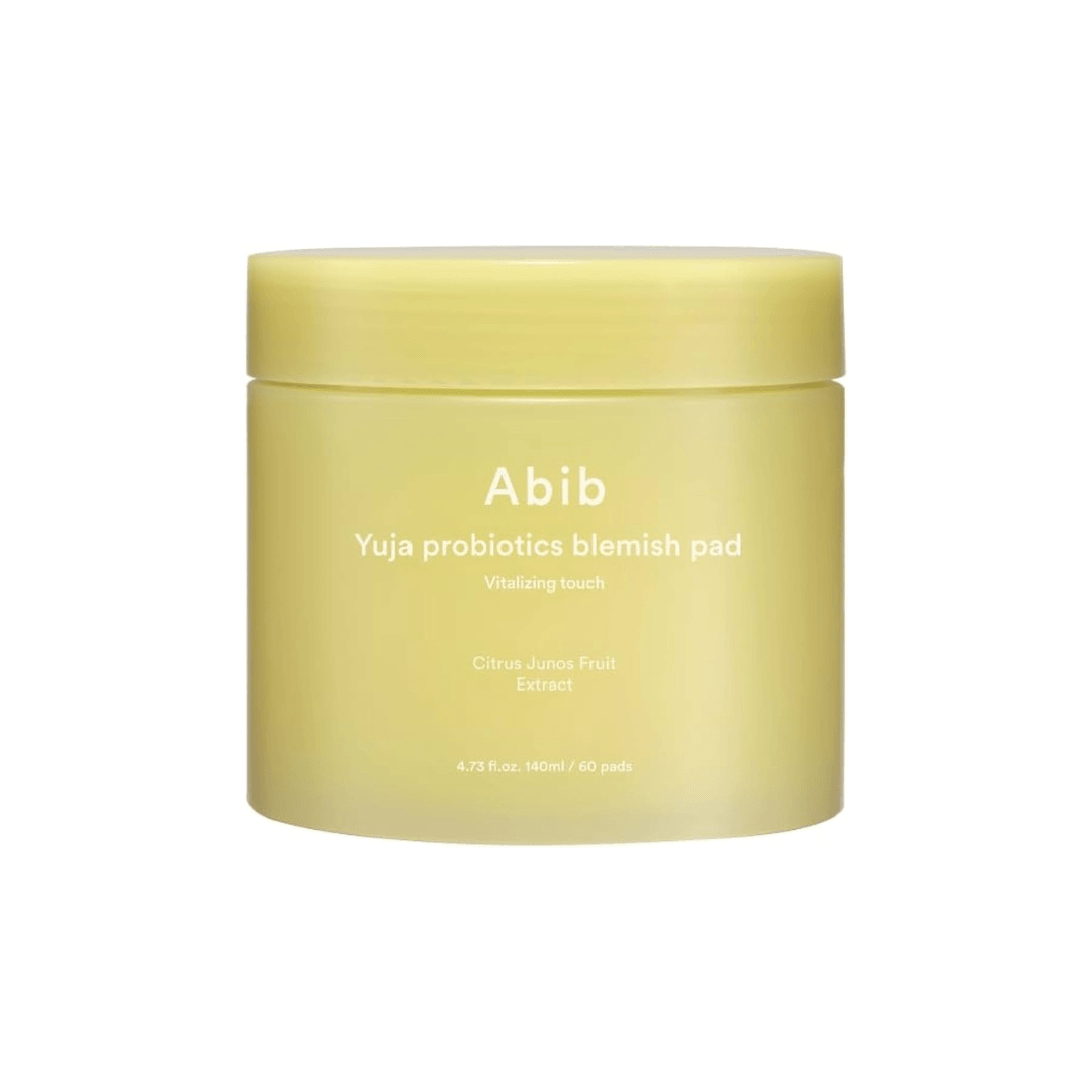 Abib Yuja Probiotics Blemish Pad – gentle pads with Yuja extract and probiotics to reduce dark spots and hydrate skin