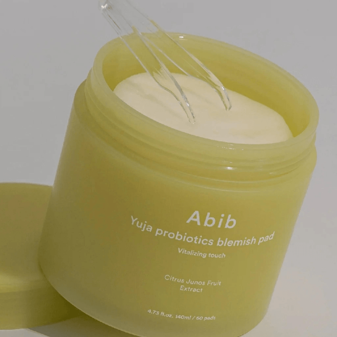 Abib Yuja Probiotics Blemish Pad – non-sticky, fast-absorbing pads to even out skin tone and maintain hydration
