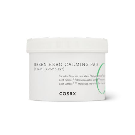 COSRX One Step Green Calming Pad – Pre-soaked pads with Green Tea Water to soothe, hydrate, and cleanse sensitive skin