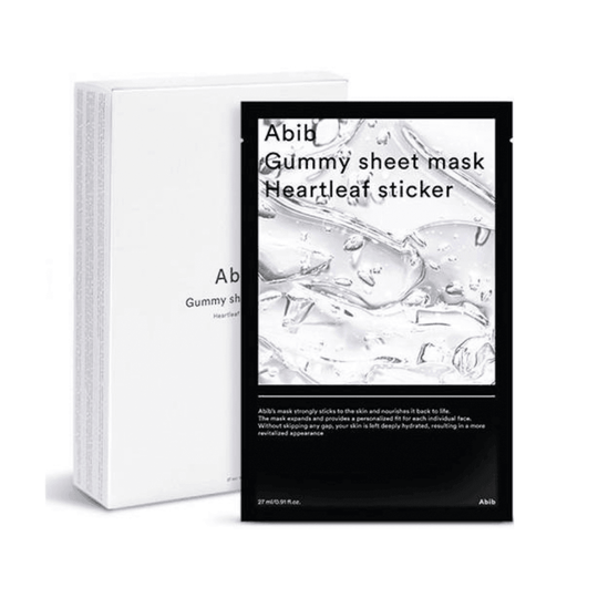 Abib Gummy Sheet Mask Heartleaf Sticker providing deep hydration and calming relief for sensitive, dry skin