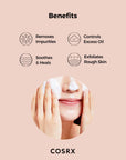 Applying COSRX AC Collection Calming Foam Cleanser – Gentle, soothing foam cleanser with Salicylic Acid to exfoliate and cleanse acne-prone skin while maintaining hydration