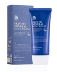 Benton Skin Fit Mineral Sun Cream packaging – Free from artificial fragrances and coloring, featuring calming ingredients like CICA and Witch Hazel for sensitive skin.