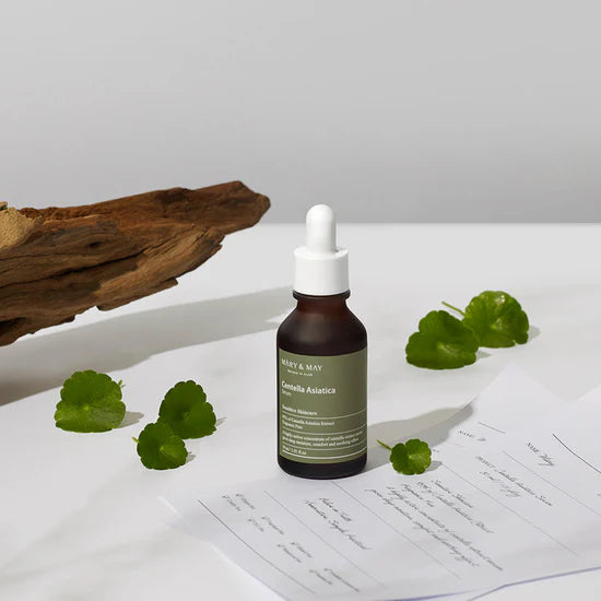 Mary & May Centella Asiatica Serum – A soothing serum with 95% Centella Asiatica Extract, designed to calm and hydrate sensitive, irritated skin while boosting elasticity and regeneration.