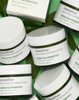 Innisfree Derma Green Tea Probiotics Cream – 50g jar with fermented green tea probiotics, nourishing and repairing the skin barrier for lasting hydration