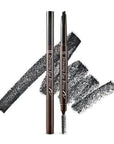 Etude House Drawing Eyebrow Pencil – triangular tip for precise, natural-looking eyebrows, available in Brown, Dark Brown, and Black