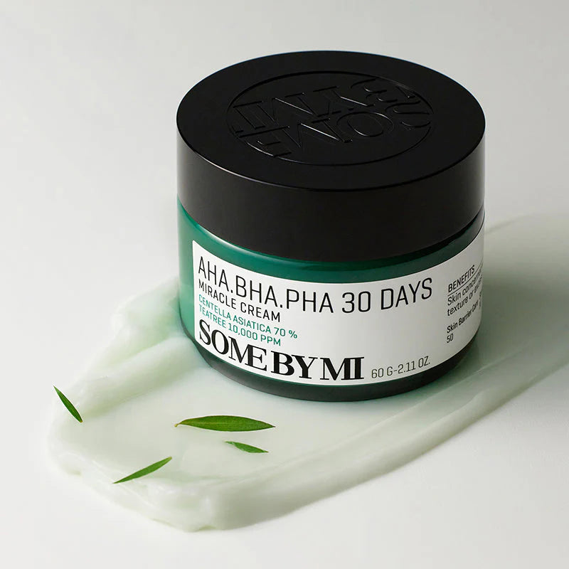 Some By Mi AHA BHA PHA 30 Days Miracle Cream – A soothing, non-greasy moisturizer that helps treat acne and strengthens the skin barrier.