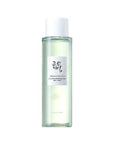 Beauty of Joseon Green Plum Refreshing Toner AHA+BHA, 150ml, made with 25% plum water and 2% mung bean extract to exfoliate, hydrate, and improve skin texture