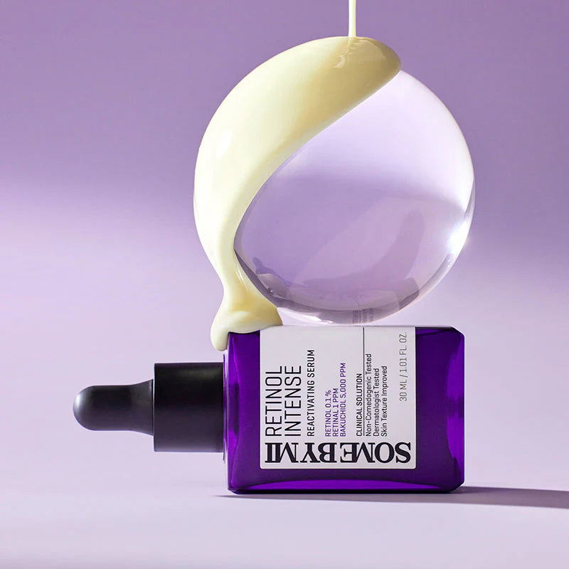 Some By Mi Retinol Intense Reactivating Serum – A lightweight anti-aging serum with Retinol, Retinal, and Bakuchiol to reduce wrinkles and brighten skin, perfect for sensitive skin.