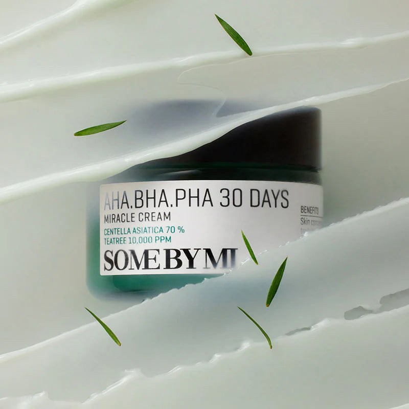 Some By Mi AHA BHA PHA 30 Days Miracle Cream – Light, smooth texture that absorbs quickly to hydrate without clogging pores.