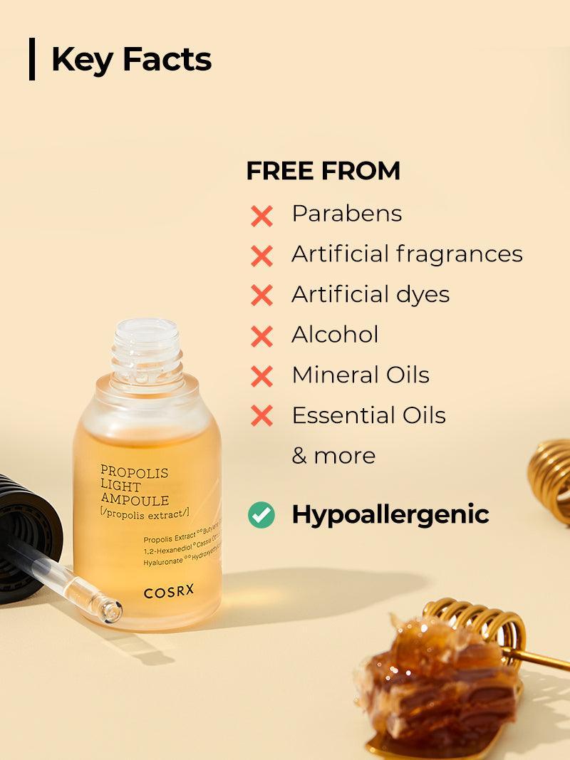 Cosrx Full Fit Propolis Light Ampule – A lightweight, nourishing ampule that hydrates and gives the skin a healthy glow