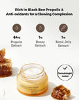 Main ingredients: 64% Propolis Extract, Honey Extract, and Royal Jelly Extract – Hydrate, nourish, and boost skin vitality
