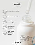 COSRX Hydrium Centella Aqua Soothing Ampoule – Formulated with Centella Asiatica and Madecassoside to calm red, acne-prone skin