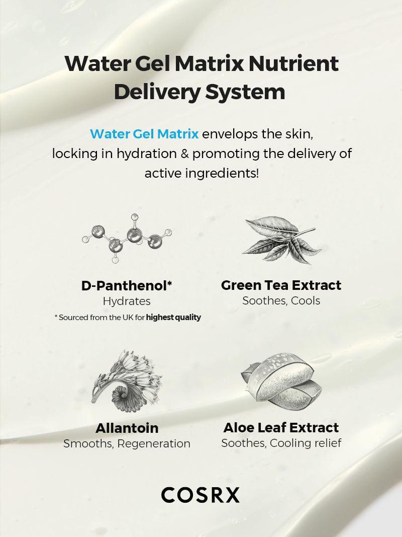 COSRX Hydrium Green Tea Aqua Soothing Gel Cream – Infused with Green Tea and Panthenol to reduce inflammation and smooth the skin