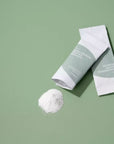 Isntree Mugwort Calming Powder Wash – close-up showing soft powder that lathers into a creamy foam, ideal for gentle exfoliation