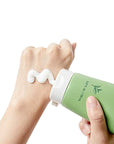 Close-up of Innisfree Green Tea Foam Cleanser’s rich, foamy lather – deeply hydrating while removing dirt, makeup, and impurities from pores