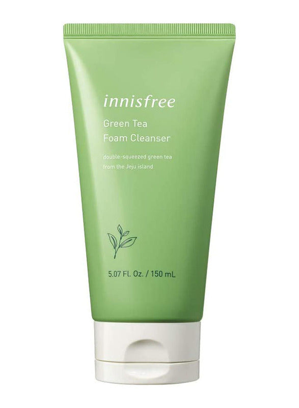 Innisfree Green Tea Foam Cleanser – 150g hydrating foam cleanser with Beauty Green Tea, gently cleansing and moisturizing skin while removing impurities