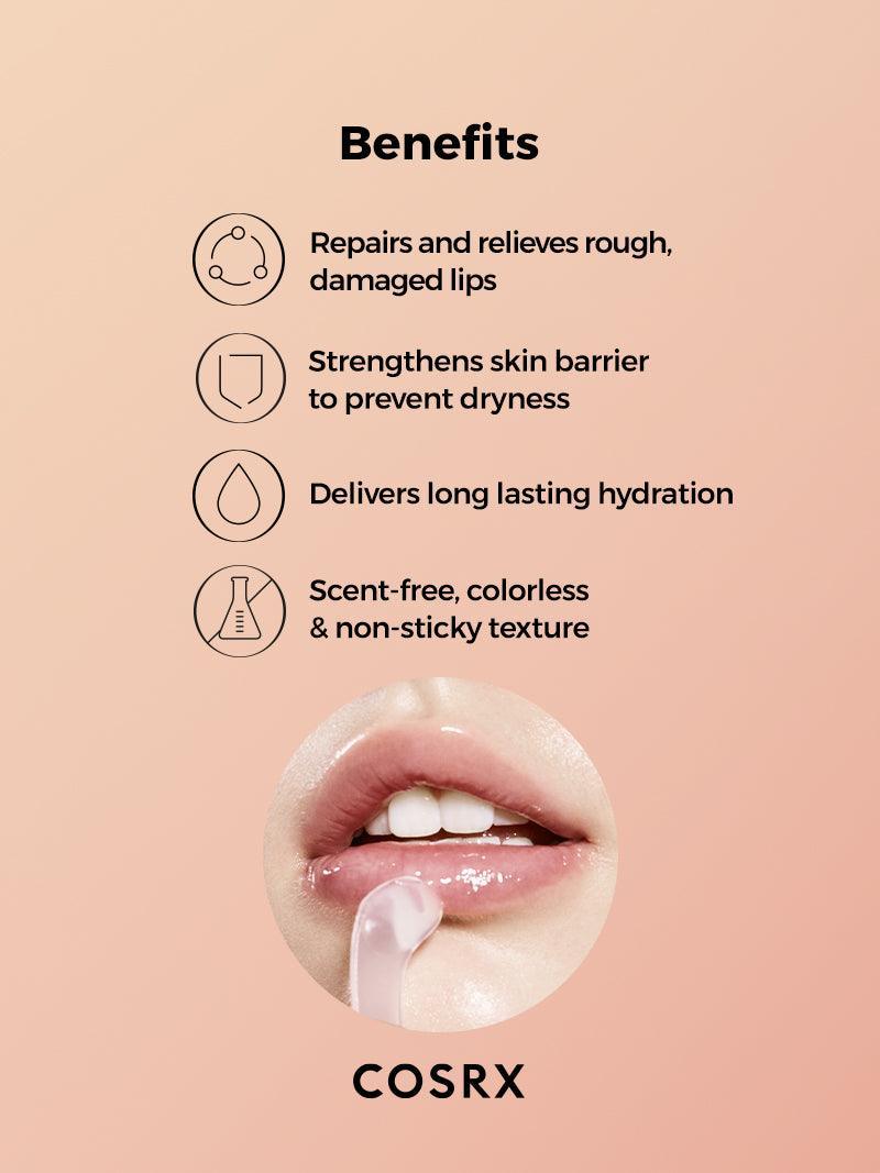Before and after using Cosrx Ceramide Lip Butter Sleeping Mask – Transformed dry, chapped lips into soft, smooth, and hydrated lips