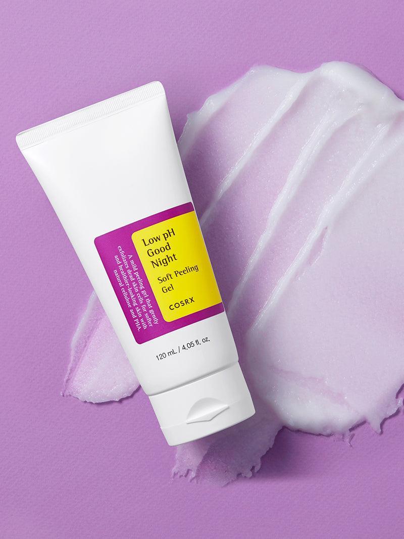 COSRX Low pH Good Night Soft Peeling Gel – A gentle exfoliating gel with a low pH that soothes and hydrates sensitive skin
