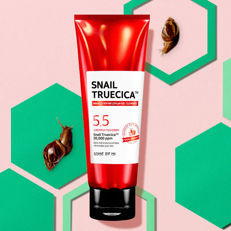 Some By Mi Snail Truecica Miracle Repair Low pH Gel Cleanser – A gentle, hydrating face wash with black snail extract, amino acids, ceramide, and panthenol to repair and moisturize the skin.