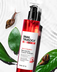 Some By Mi Snail Truecica Miracle Repair Toner – Highlighting the key ingredients like snail secretion filtrate, niacinamide, and centella asiatica for skin repair and brightening.