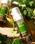 Neogen Dermalogy Real Fresh Foam Green Tea (160 ml), displayed with fresh green tea leaves and natural ingredients, highlighting its hydrating and soothing properties.