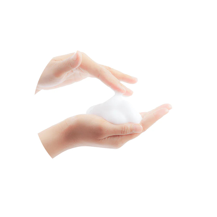 Close-up of the foam texture of Neogen A-Clear Soothing Foam Cleanser, showing its light and airy foam ideal for gentle cleansing and soothing sensitive skin.