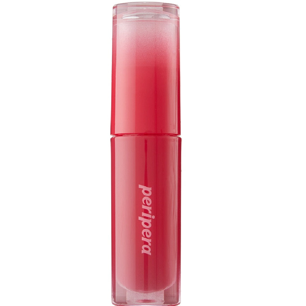 Peripera Ink Mood Glowy Tint available in 6 colors featuring a glossy, hydrating formula with a Triple Layer Glow Mechanism for a fresh, plumped look.