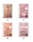 Peripera All Take Mood Technique Palette 01 Around Brown, featuring 9 neutral shades with golden shimmer to create versatile eye looks for both everyday and night-time wear.