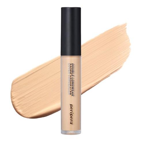 Peripera Double Longwear Cover Concealer, featuring a double powder formula for smooth, long-lasting coverage that effectively hides blemishes, dark circles, and imperfections.